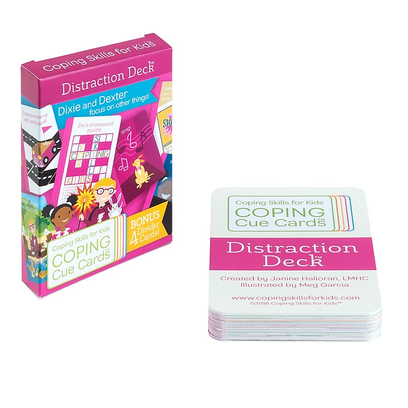 Coping Skills for Kids Coping Cue Cards, Distraction Deck, 48/Pack (CSKCCDST) image 1