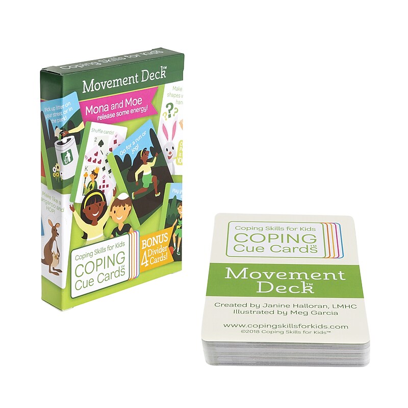 Coping Skills for Kids Coping Cue Cards, Movement Deck, 48/Pack (CSKCCMVT) image 1