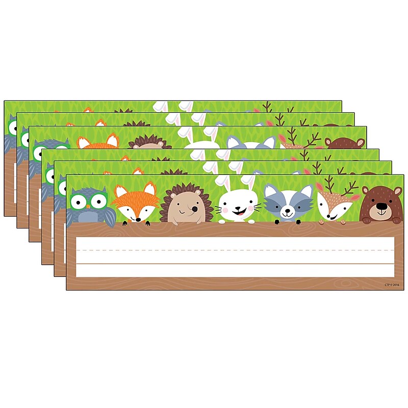 Creative Teaching Press Woodland Friends Nameplates, 9.5" x 3.25", 36 Per Pack, 6 Packs (CTP4400-6) image 1