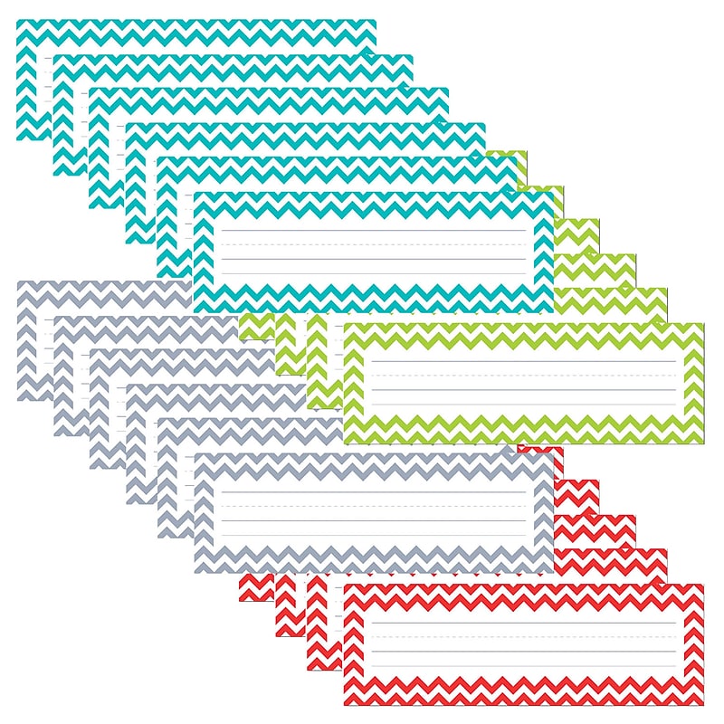 Creative Teaching Press Chevron Solids Nameplates, 9.5" x 3.25", 36 Per Pack, 6 Packs (CTP4517-6) image 1