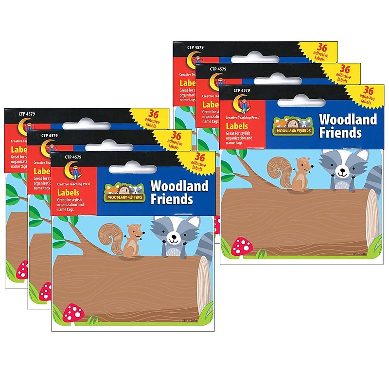 Creative Teaching Press Woodland Friends Name Tags, 3.5" x 2.5", 36 Per Pack, 6 Packs (CTP4579-6) image 1