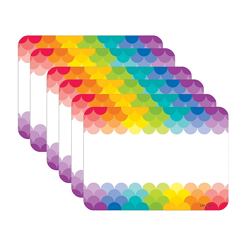 Creative Teaching Press Painted Palette Rainbow Scallops Name Tags, 3.5" x 2.5", 36 Per Pack, 6 Packs (CTP4821-6) image 1
