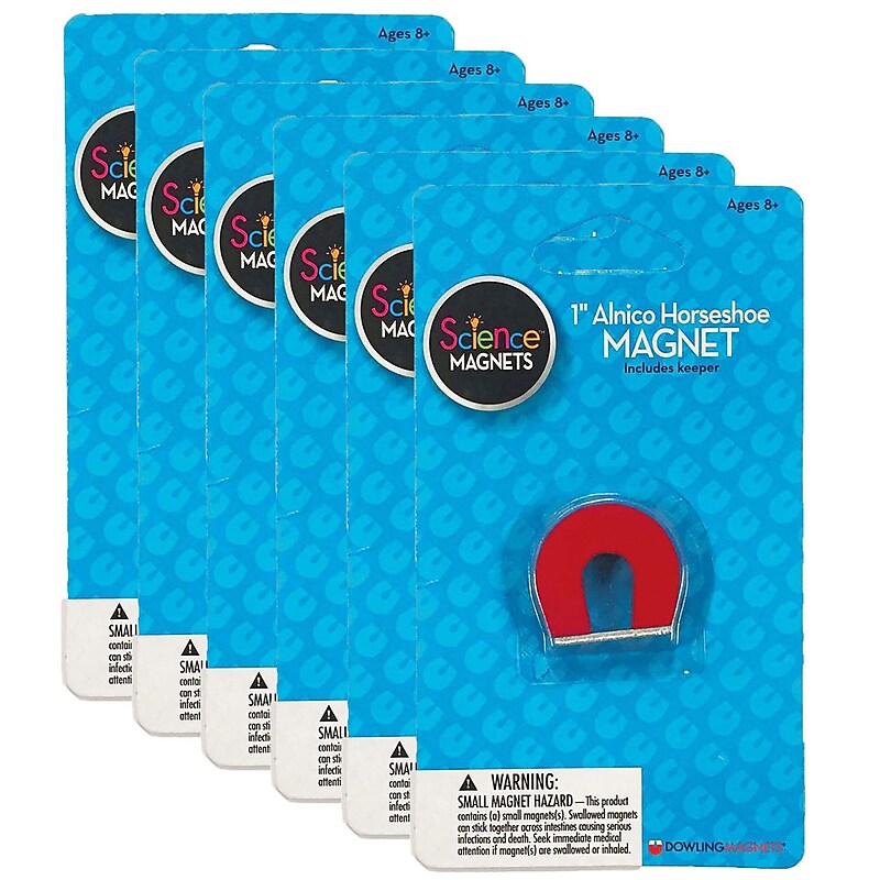 Dowling Magnets Alnico 1" Horseshoe Magnet, Pack of 6 (DO-731014-6) image 1