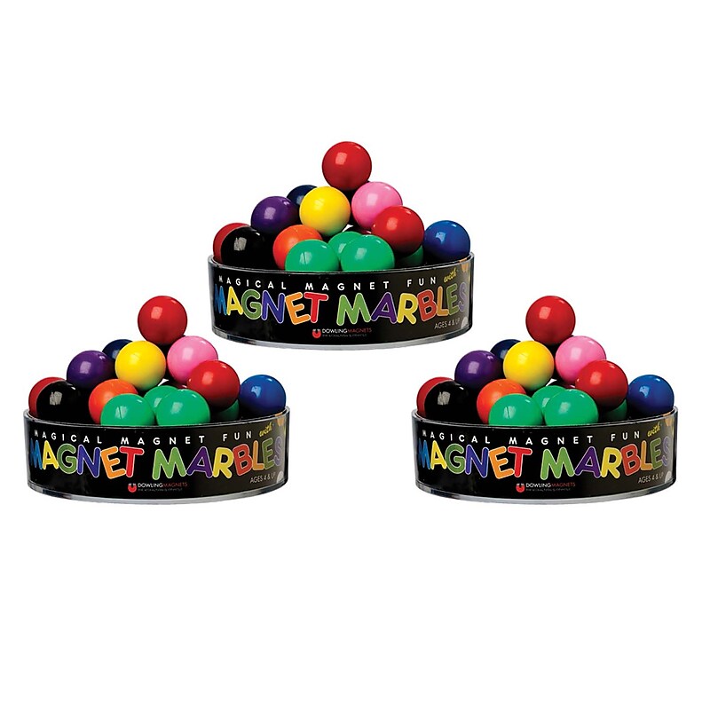 Dowling Magnets 20 Magnet Marbles, Assorted Colors, 3 Packs (DO-736606-3) image 1