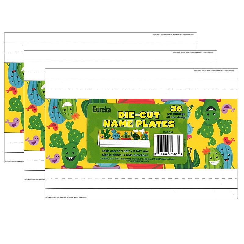 Eureka® A Sharp Bunch Tented Nameplates, 9.63" x 6.5", 36 Per Pack, 3 Packs (EU-843764-3) image 1