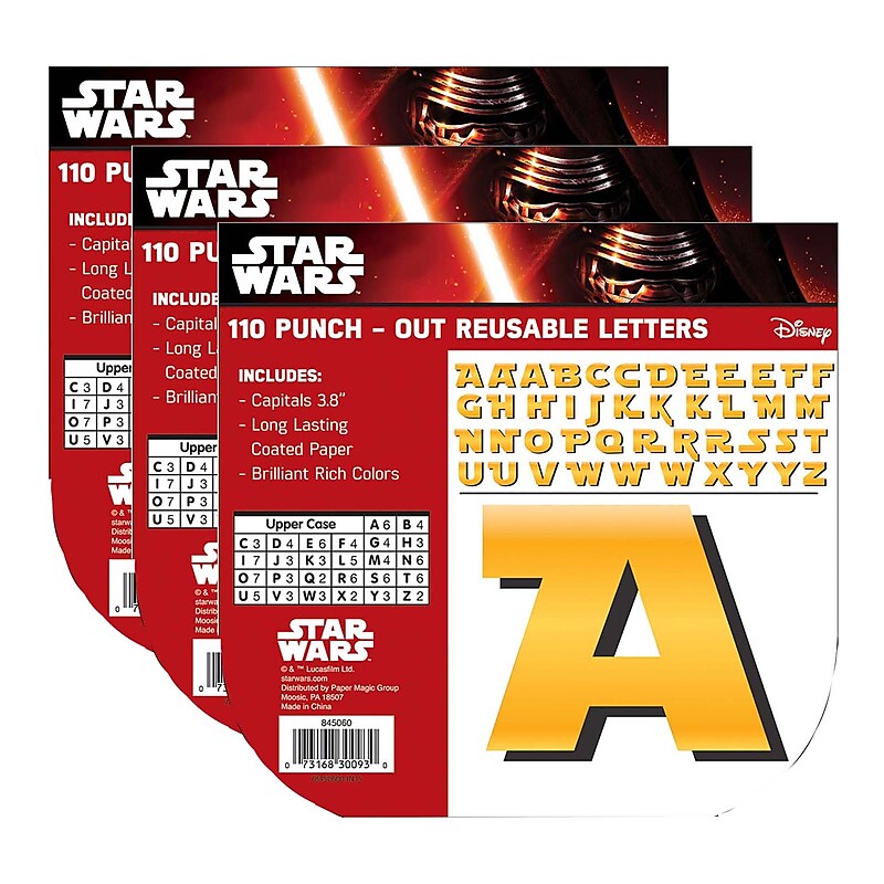 Eureka Star Wars Reusable Punch Out Deco Letters, Yellow, 110/Pack, 3 Packs (EU-845060-3) image 1