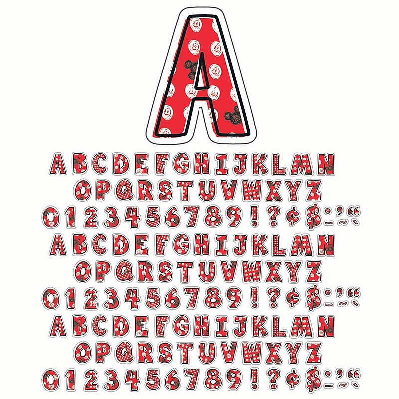 Eureka Mickey Color Pop 4" Reusable Punch Out Deco Letters, Multicolored, 177/Pack, 3 Packs (EU-845220-3) image 1