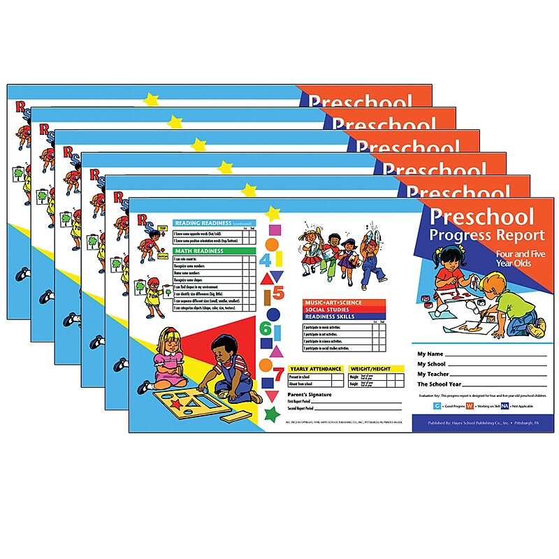 Hayes Publishing Preschool Progress Report, Ages 4-5, 10/Pack, 6 Packs (H-PRC2-6) image 1