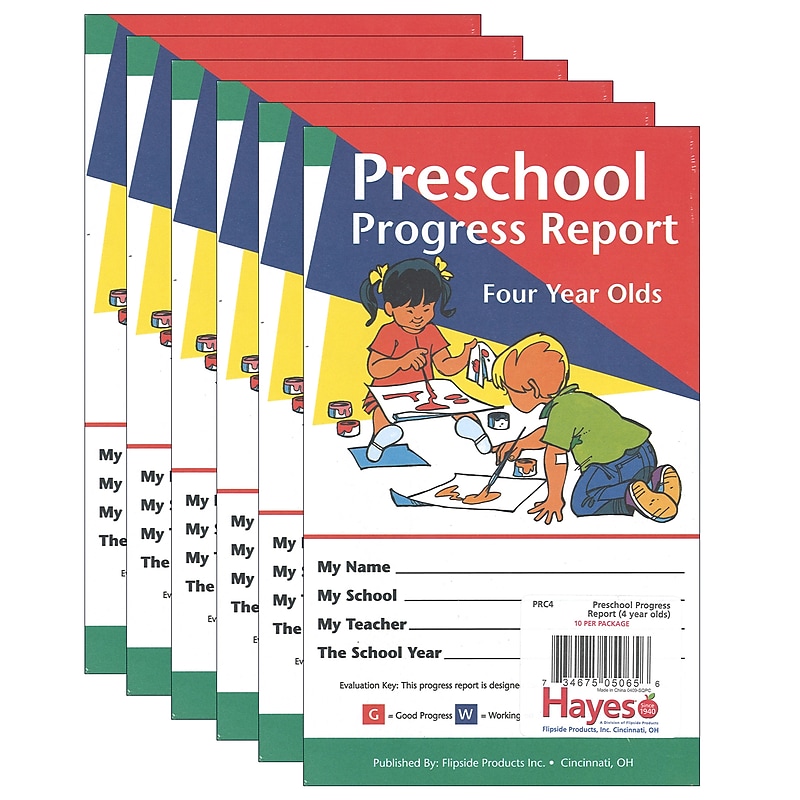 Hayes Publishing Preschool Progress Report, Four Year Olds, 10/Pack, 6 Packs (H-PRC4-6) image 1