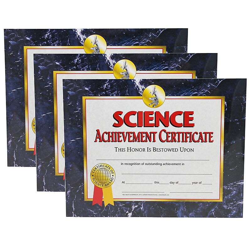 Hayes Publishing Science Achievement Certificate, 30 Per Pack, 3 Packs (H-VA571-3) image 1