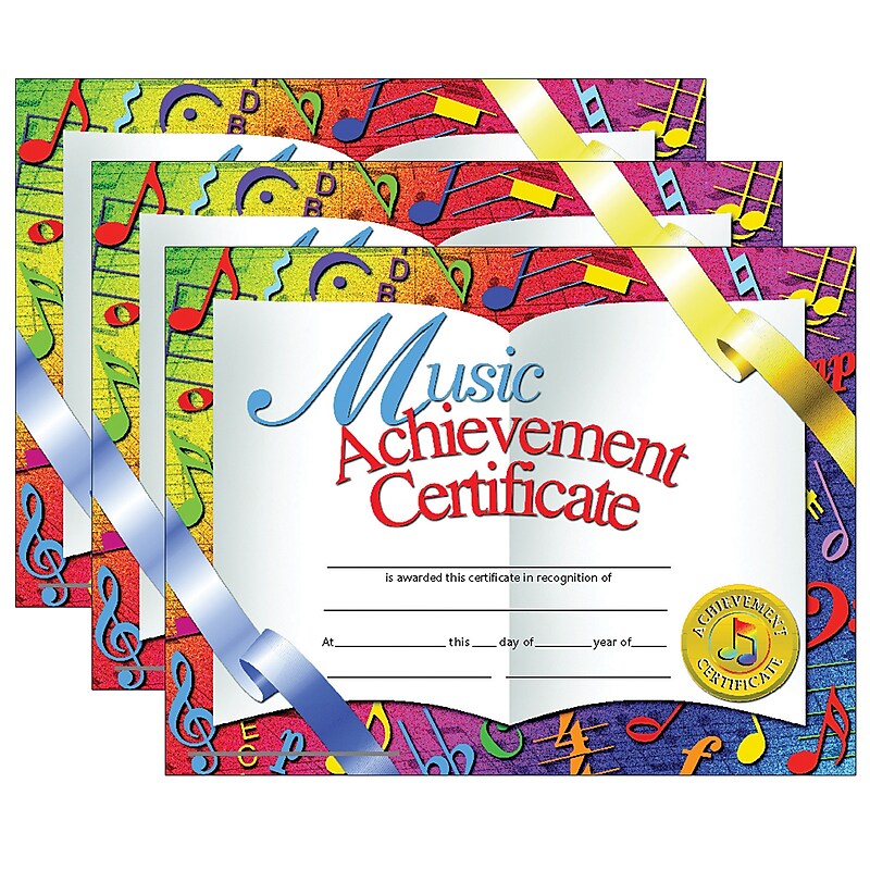 Hayes Publishing Music Achievement Certificate, 30 Per Pack, 3 Packs (H-VA636-3) image 1