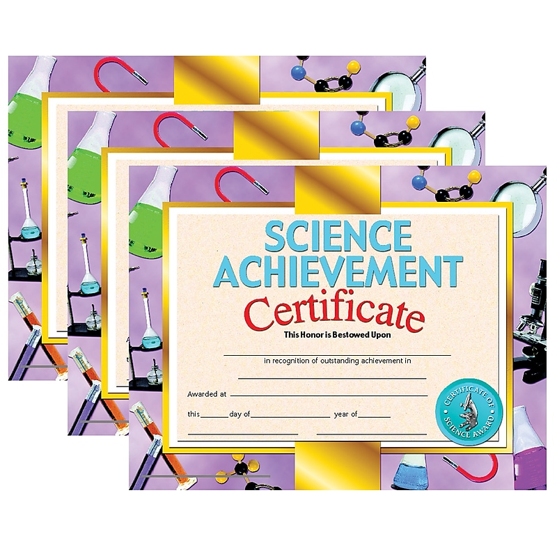 Hayes Publishing Science Achievement Certificate, 30 Per Pack, 3 Packs (H-VA671-3) image 1