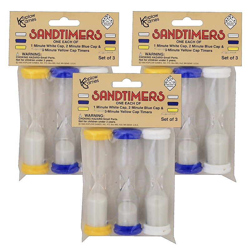 Koplow Games Sandtimer Combo, 3 Per Set, 3 Sets (KOP11698-3) image 1