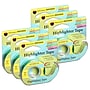 Lee Products Removable Highlighter Tape, 1/2" x 20 Yards, Fluorescent Green, Pack of 6 (LEE19976-6)~#|#~sp161459524_sc7