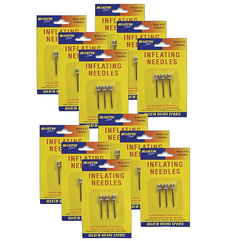 Martin Sports Inflating Needles, Silver, 3 Per Pack, 12 Packs (MASN2-12) image 1
