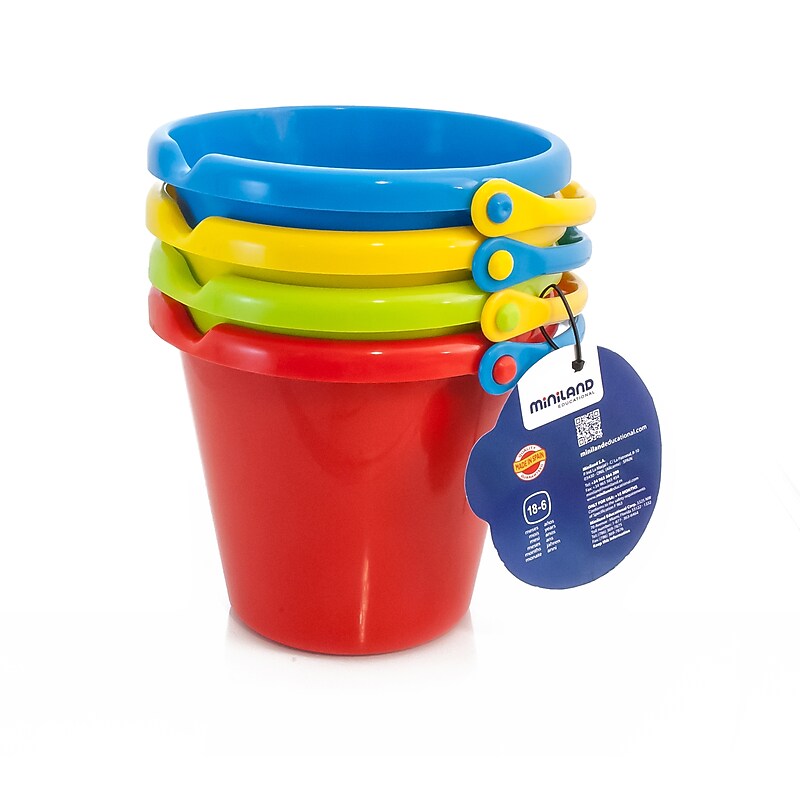 Miniland Educational Corporation Buckets, Assorted Colors, 4/Set (MLE29005) image 1