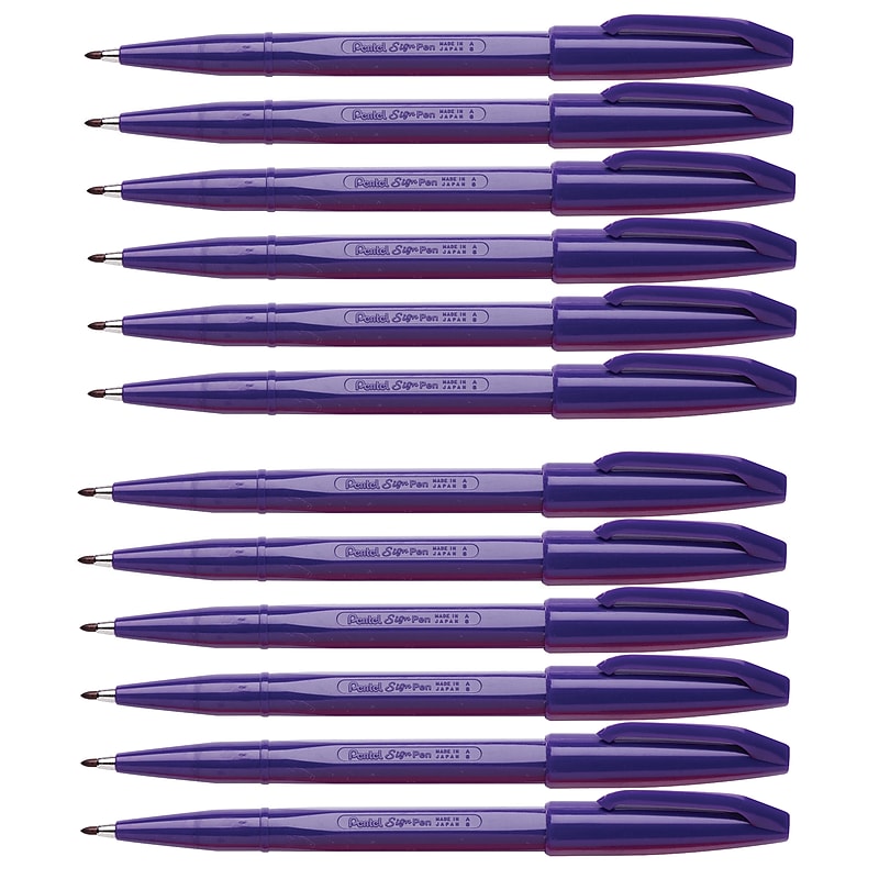 Pentel Sign Pen, Violet Ink, Pack of 12 (PENS520V-12) image 1
