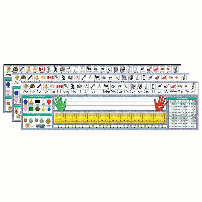 North Star Teacher Resources Canadian Traditional Manuscript Desk Plates, 19" x 5", 36/Pack, 3 Packs (NST9020-3) image 1