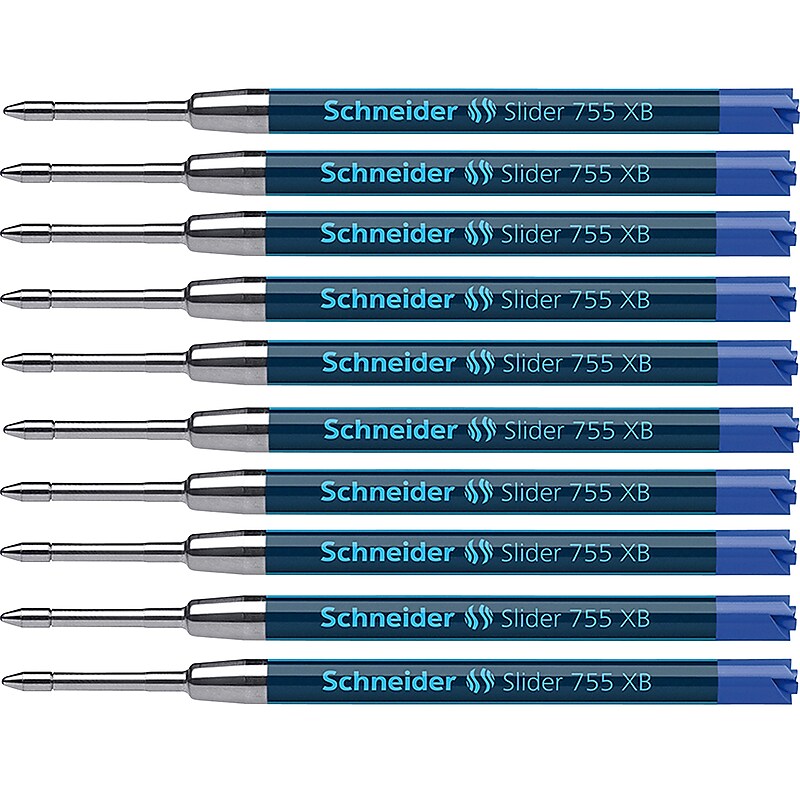 Schneider Slider 755 XB Ballpoint Pen Refill, Extra Broad Point, Blue Ink, Pack of 10 (PSY175503-10) image 1