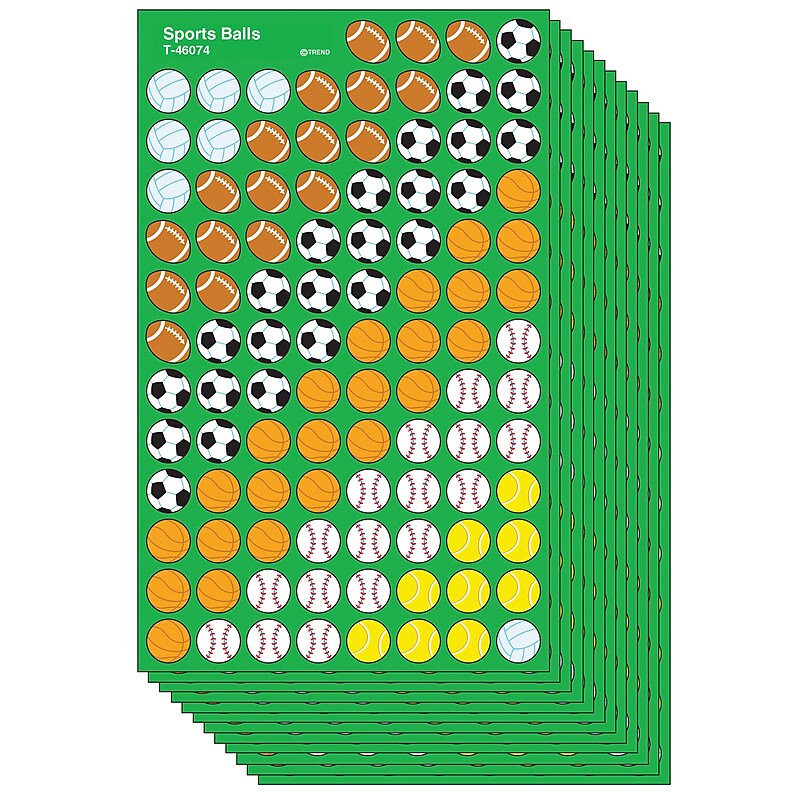 TREND Sports Balls superShapes Stickers, 800 Per Pack, 12 Packs (T-46074-12) image 1