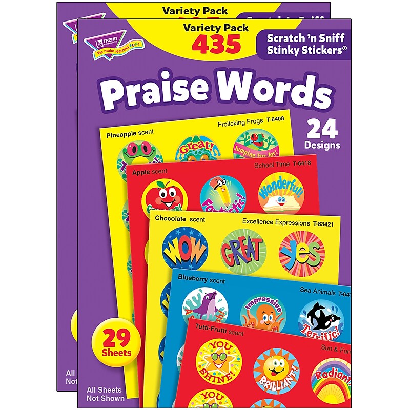 TREND Praise Words Stinky Stickers® Variety Pack, 435 Per Pack, 2 Packs (T-6490-2) image 1