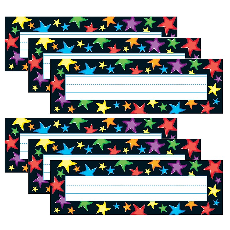 TREND Gel Stars Desk Toppers Nameplates, 2.875" x 9.5", 36 Per Pack, 6 Packs (T-69040-6) image 1