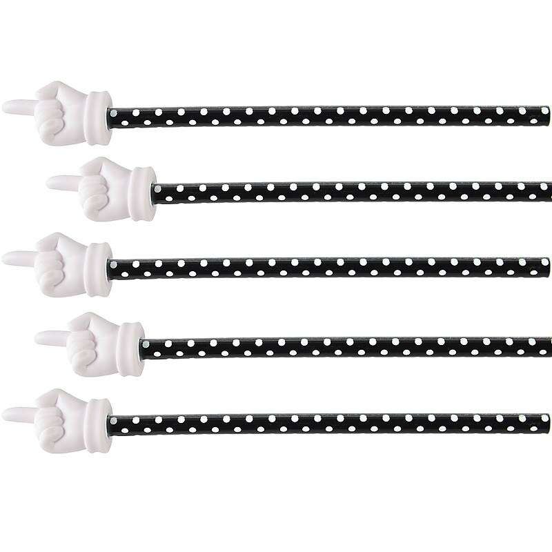 Teacher Created Resources Black Polka Dots Hand Pointer, Pack of 5 (TCR20678-5) image 1