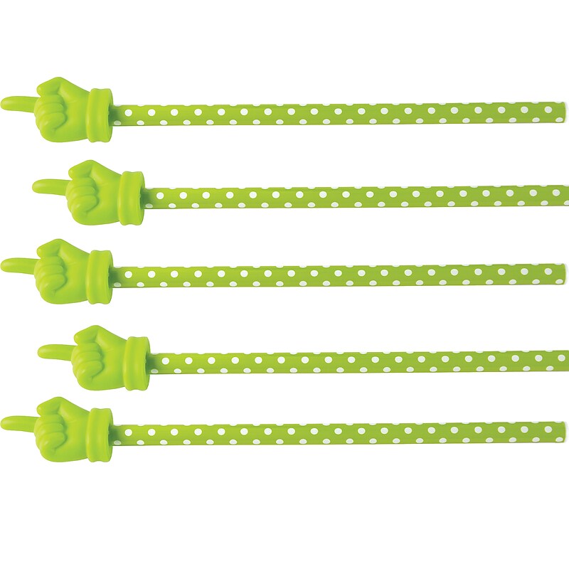 Teacher Created Resources Lime Polka Dots Hand Pointer, Pack of 5 (TCR20679-5) image 1