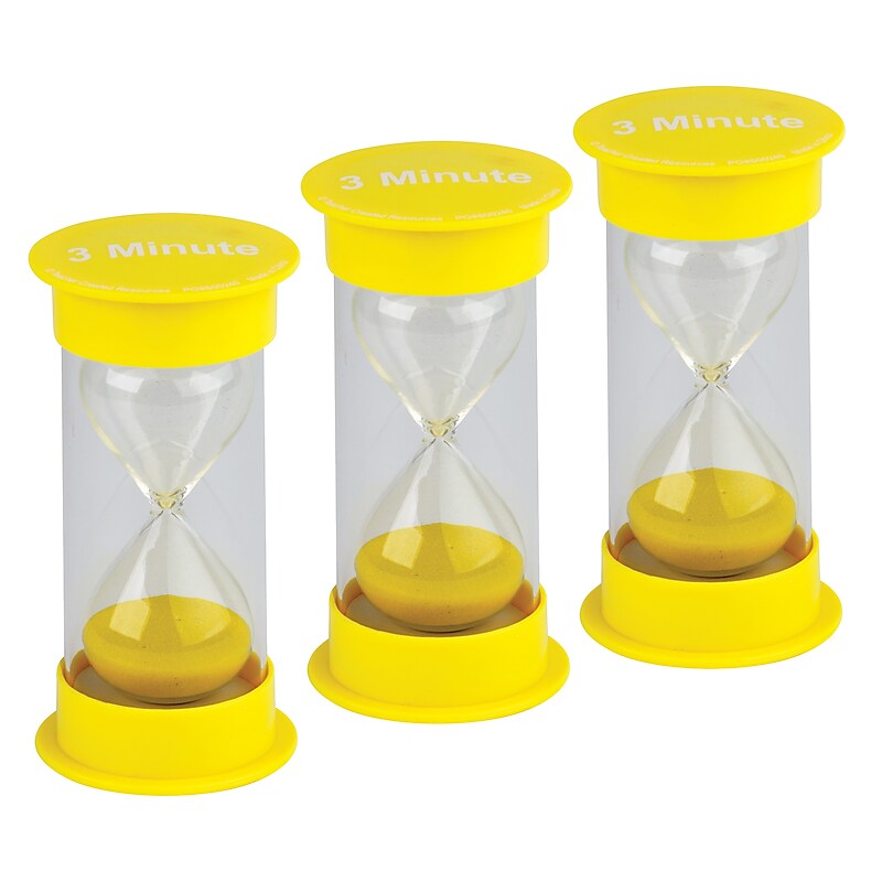 Teacher Created Resources Sand Timer, Medium, 3 Minute, Pack of 3 (TCR20759-3) image 1