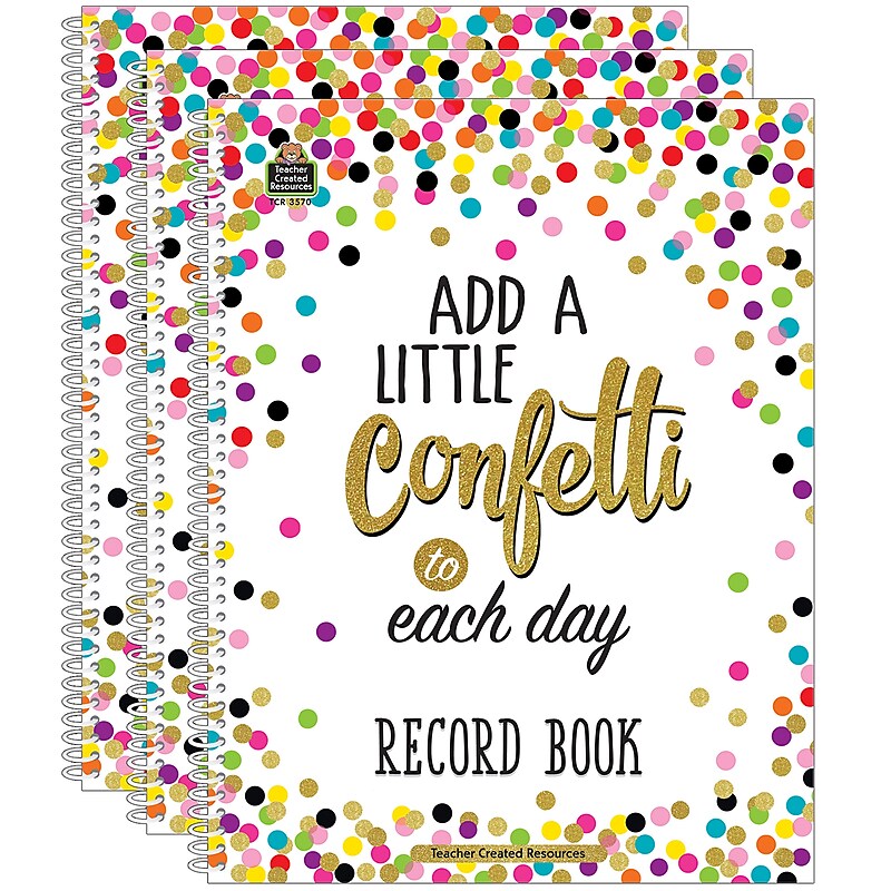 Teacher Created Resources Confetti Record Book, Pack of 3 (TCR3570-3) image 1