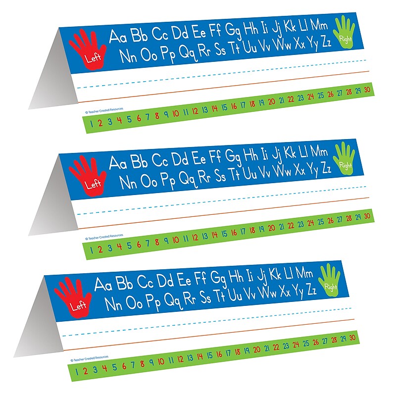 Teacher Created Resources Left/Right Alphabet Tented Nameplates, Folds to 3.5" x 11.5", 36 Per Pack, 3 Packs (TCR5723-3) image 1