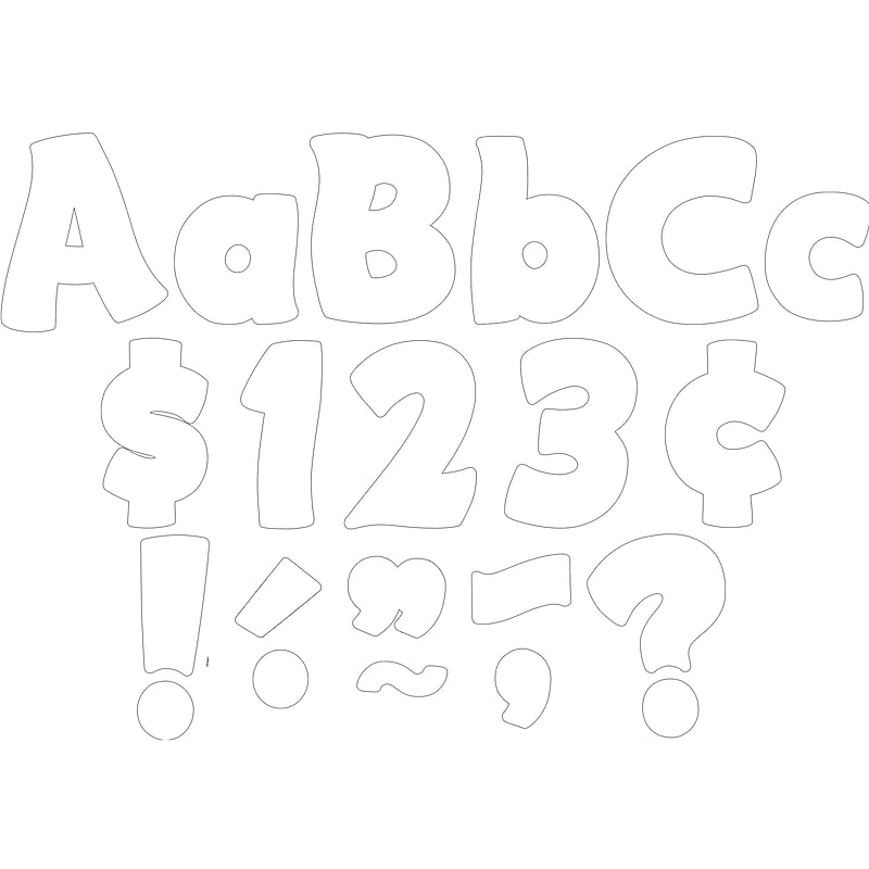 Teacher Created Resources 4" Funtastic Font Letters Combo Pack, White, 208 Pieces/Pack, 3 Packs (TCR5819-3) image 1