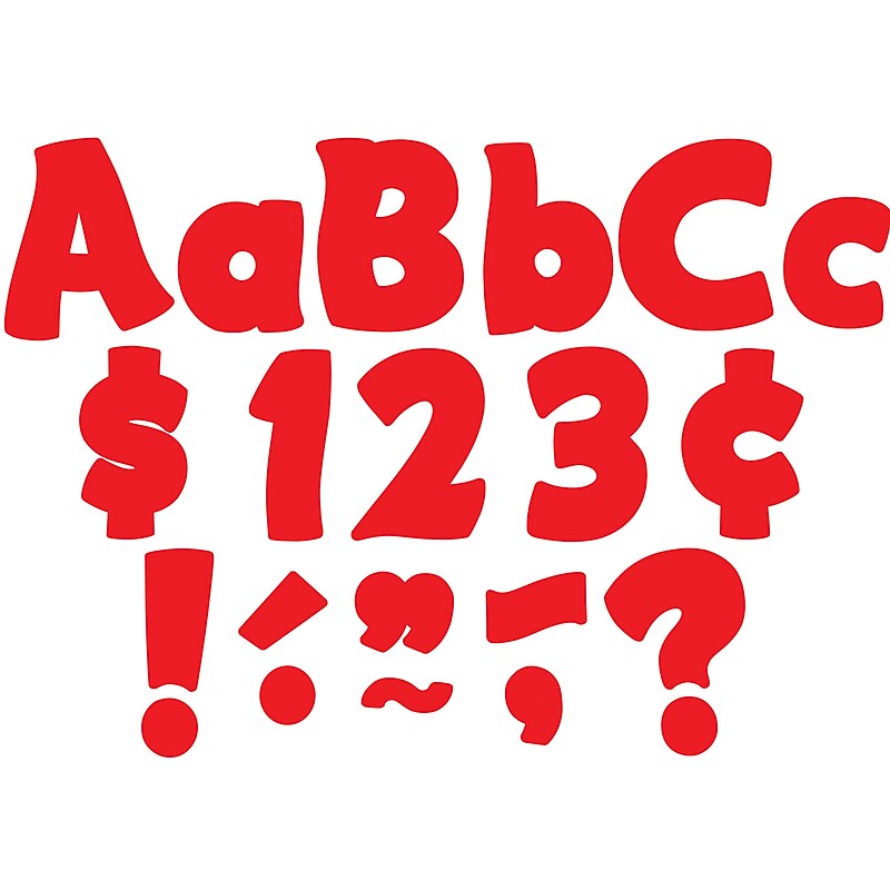 Teacher Created Resources 4" Funtastic Font Letters Combo Pack, Red, 208 Pieces/Pack, 3 Packs (TCR5821-3) image 1