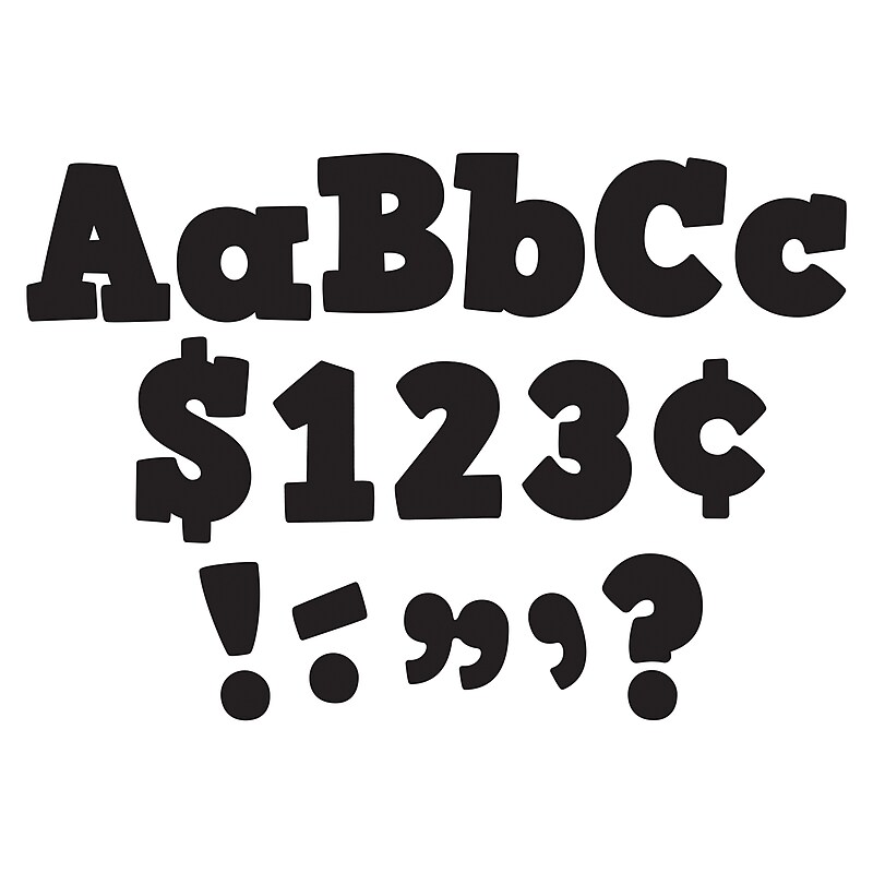 Teacher Created Resources 4" Bold Letters Combo Pack, Black, 230 Characters/Pack, 3 Packs (TCR5822-3) image 1