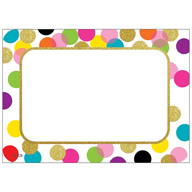 Teacher Created Resources Confetti Name Tags, 3.5" x 2.5", 36 Per Pack, 6 Packs (TCR5885-6) image 1