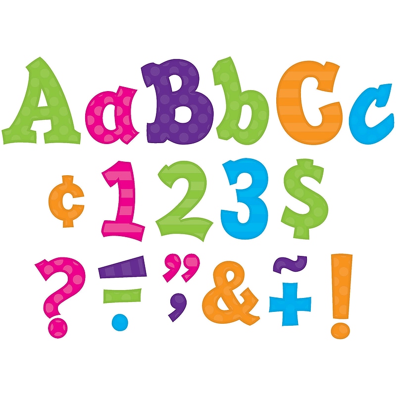 Teacher Created Resources 5" Sassy Solid Letters, Assorted Bright Colors, 238 Characters/Pack, 3 Packs (TCR75261-3) image 1