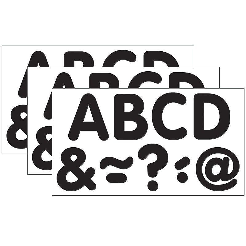 Teacher Created Resources 2" Magnetic Classic Letters, Black, 87 Pieces/Pack, 3 Packs (TCR77188-3) image 1