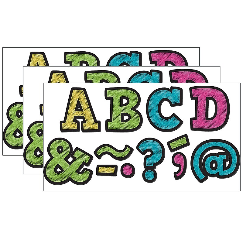 Teacher Created Resources 2" Magnetic Bold Letters, Chalkboard Brights, 70 Pieces/Pack, 3 Packs (TCR77190-3) image 1