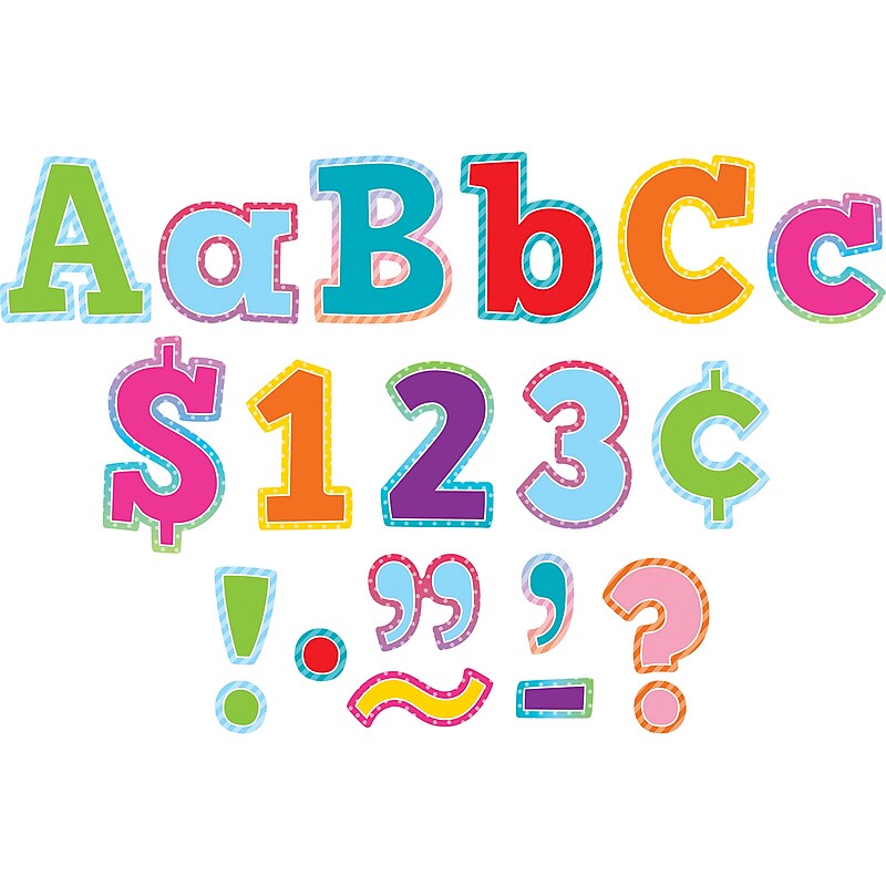 Teacher Created Resources 4" Bold Block Letters Combo Pack, Colorful Vibes, 230 Characters/Pack, 3 Packs (TCR8777-3) image 1