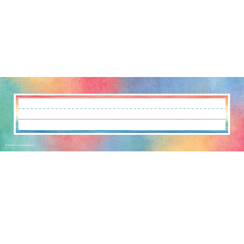 Teacher Created Resources Watercolor Nameplates, 3.5" x 11.5", 36 Per Pack, 6 Packs (TCR8969-6) image 1