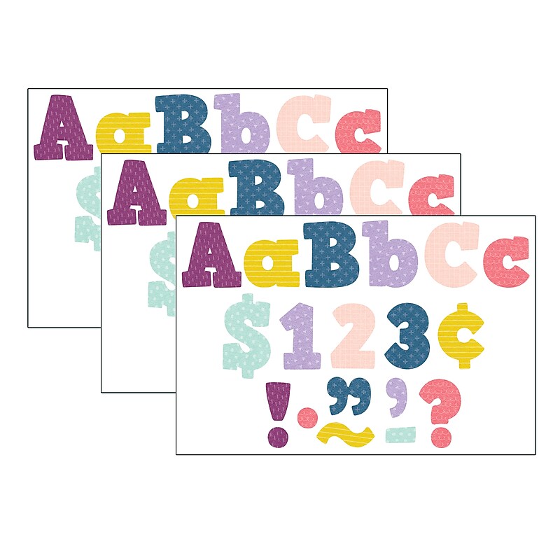 Teacher Created Resources Oh Happy Day 4" Bold Block Letters, Assorted Colors, 230 Characters/Pack, 3 Packs (TCR9037-3) image 1