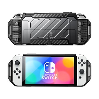 SUPCASE Unicorn Beetle PRO Dockable Grip Case for Nintendo Switch OLED, Clear/Black (SUP-Switch2021-UBPro-Frost/Black)