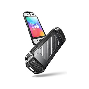 SUPCASE Unicorn Beetle PRO Dockable Grip Case for Nintendo Switch OLED, Clear/Black (SUP-Switch2021-UBPro-Frost/Black)