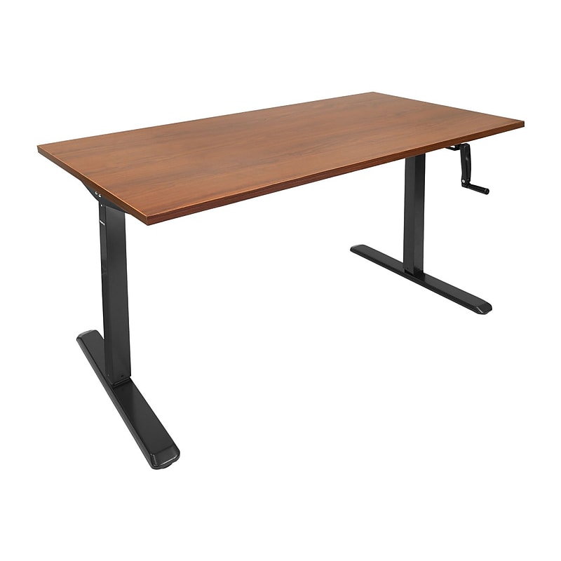 Mount-It! 55"W Manual Adjustable Standing Desk, Brown/Black (MI-18071) image 1