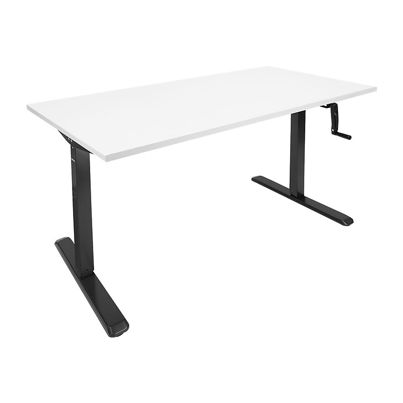Mount-It! 55"W Manual Adjustable Standing Desk, White/Black (MI-18070) image 1
