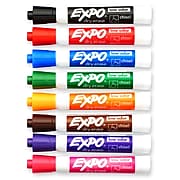Expo Low Odor Dry Erase Markers, Chisel Point, Assorted, 8/Pack (80678)