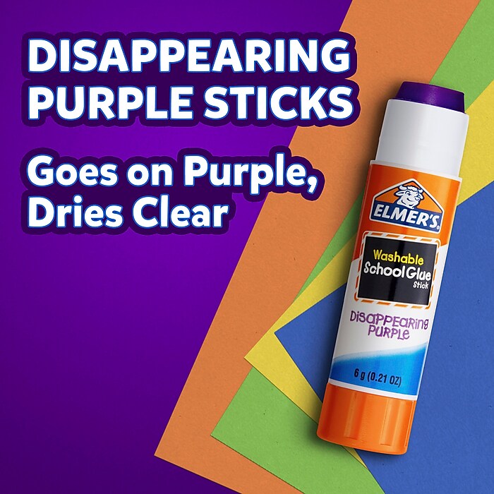 Elmer's Disappearing Washable Glue Sticks, 0.21 oz., 12/Pack