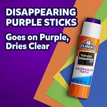 Elmer's Disappearing Washable Glue Sticks, .21 oz., 12/Pack (E1559)