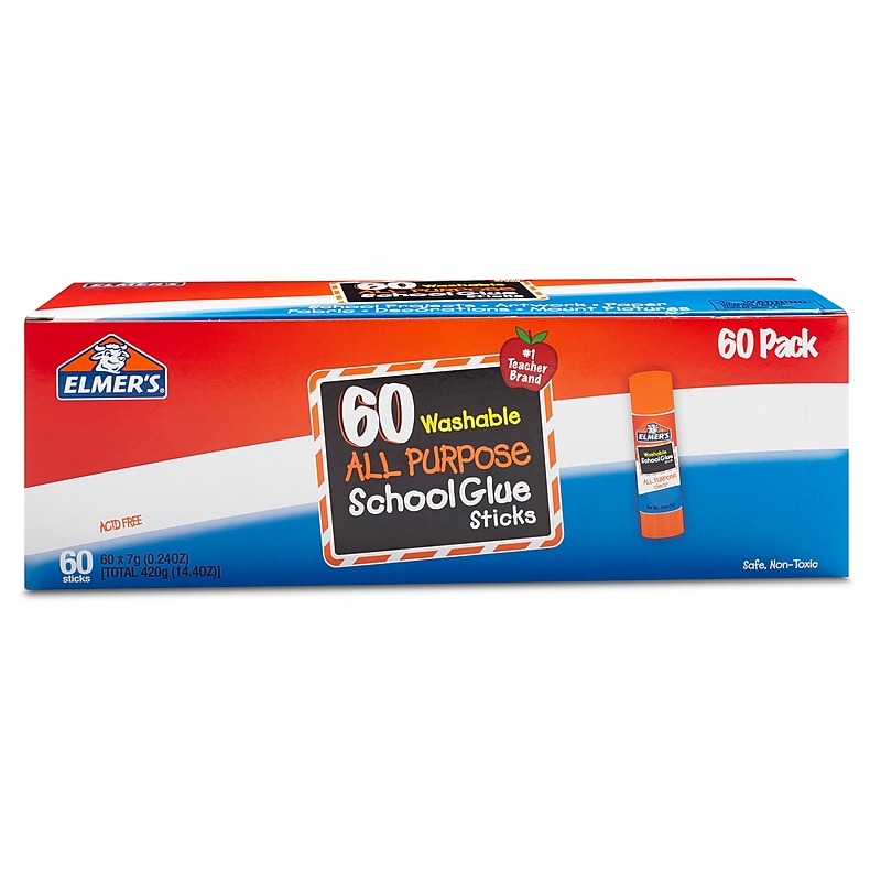 Elmer's All Purpose School Glue Sticks, 0.24 oz., 60/Pack (E501) image 1