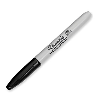 Sharpie Permanent Marker, Fine Tip, Black, Dozen (30001)